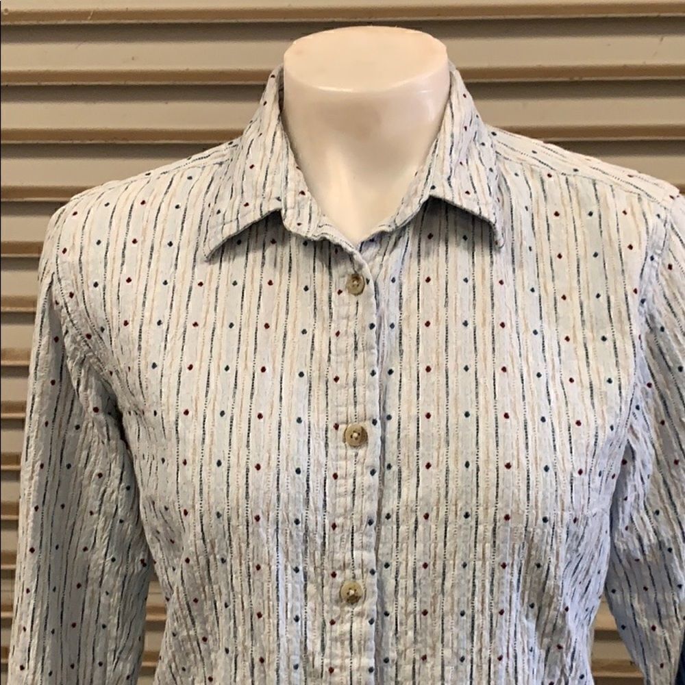 Columbia long sleeve button up top cotton blend - Picture 4 of 8